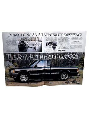 Mazda B2000 LX Pickup Truck 1985 Vintage Print Ad